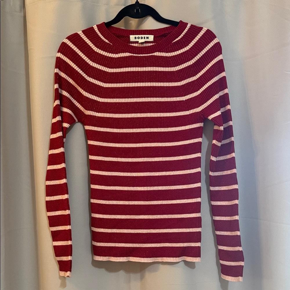 Boden sparkle striped shirt size medium